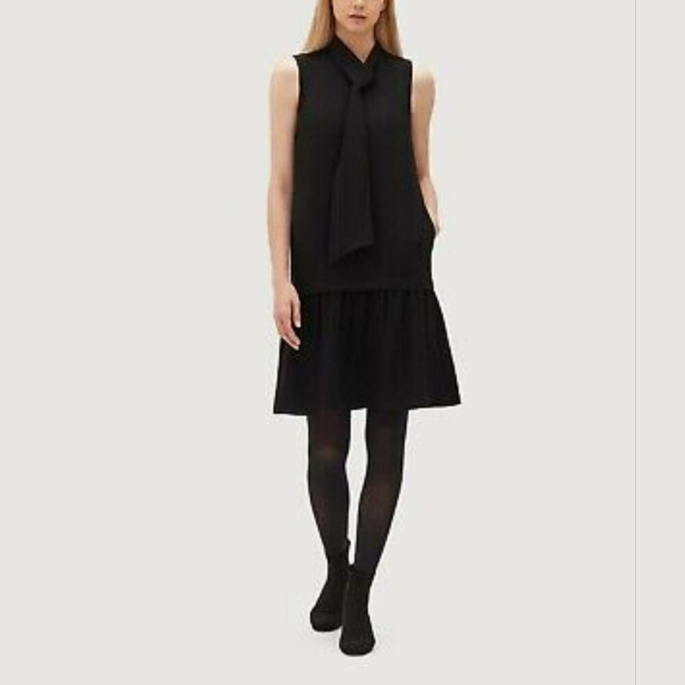 LAFAYETTE 148 NEW YORK FINESSE CREPE ABBIE TIE NECK DRESS SIZE S